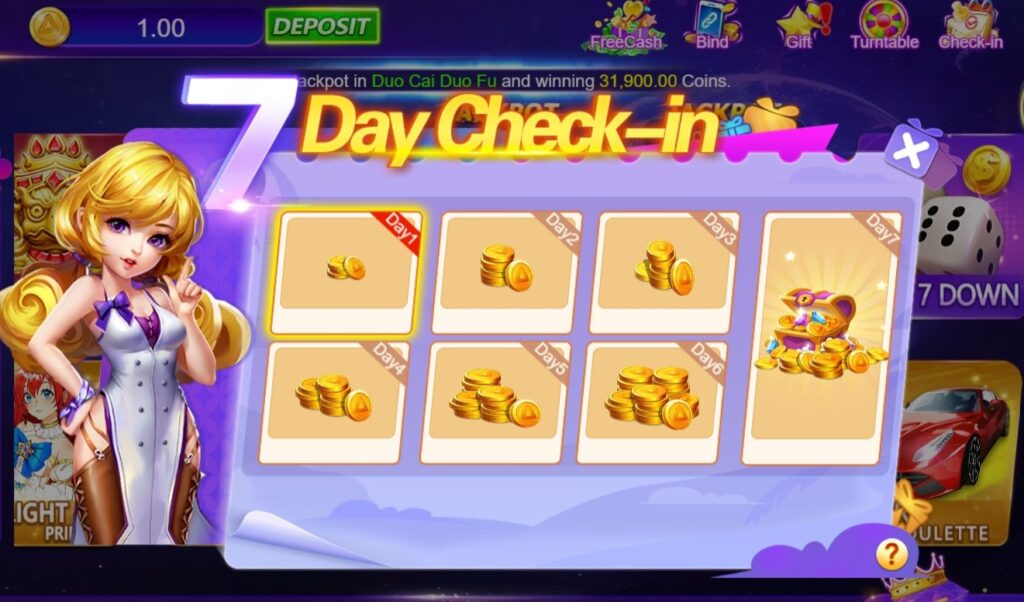 7F777 daily check in